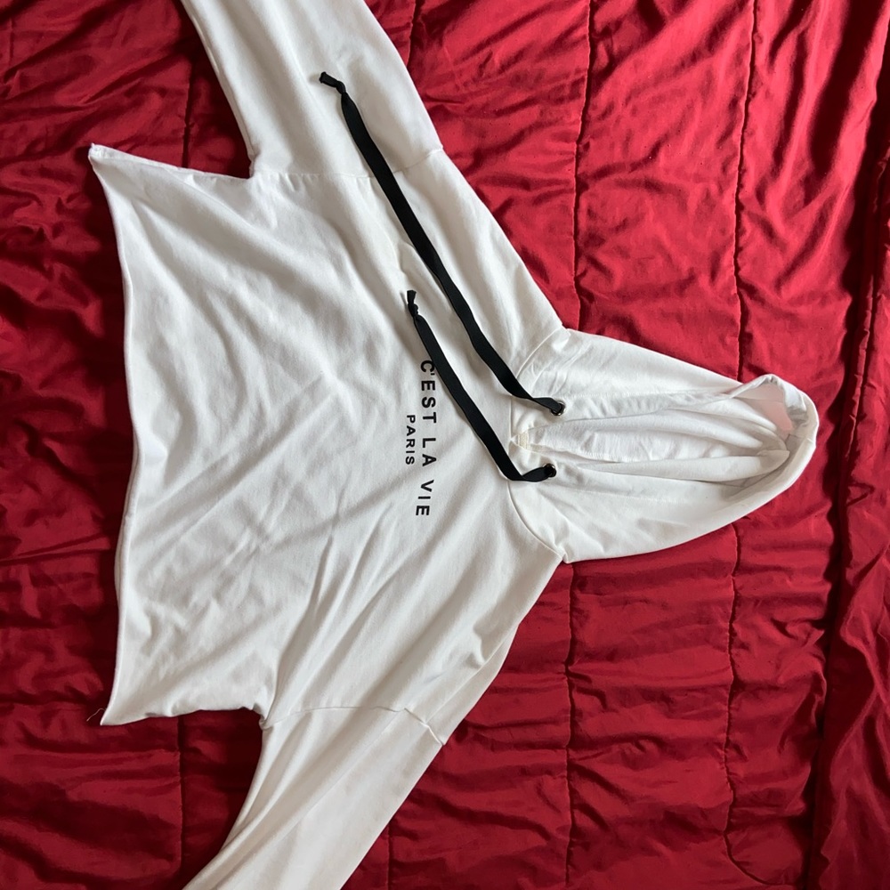 White cropped hoodie